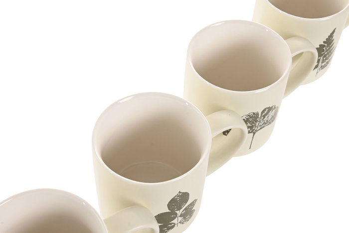 DKD Home Decor Taza Urban Verde Claro Porcelana New Bone 480ml Apto Microondas y Lavavajillas 12 Unidades 13 x 9 x 10.5 cm