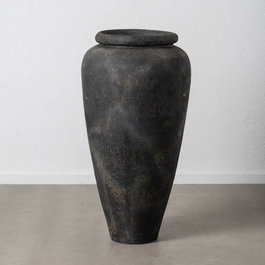 Jarrón Gris Fibra de Cemento Decoración 62 X 62 X 120 cm