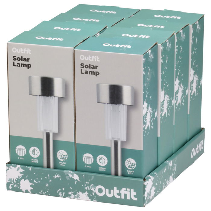 Outfit Juego 5 Lámparas Solares LED 4,5 cm 36 cm IP44 Outfit Juego 5 Lámparas Solares LED 4,5 cm 36 cm IP44