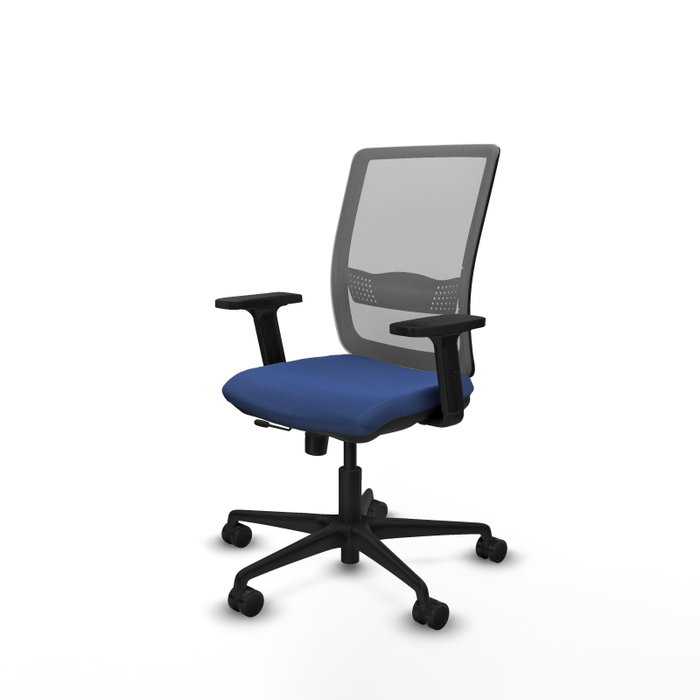 PIQUERAS Y CRESPO Silla de oficina Haches con mecanismo Sincro/Traslack, Azul marino y Gris