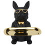 Home Deco Factory Vaciabolsillos Bulldog Negro Escultura Decorativa para Llaves y Monedas 18x18x22 cm
