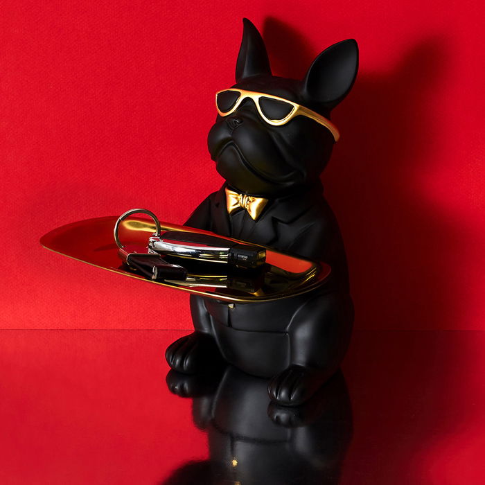 Home Deco Factory Vaciabolsillos Bulldog Negro Escultura Decorativa para Llaves y Monedas 18x18x22 cm Home Deco Factory Vaciabolsillos Bulldog Negro Escultura Decorativa para Llaves y Monedas 18x18x22 cm