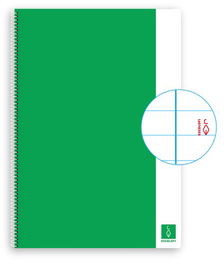 Bloc Escolofi Basic Tapa Dura A4 80H Horizontal 80G Con Margen Verde (Set de 5)