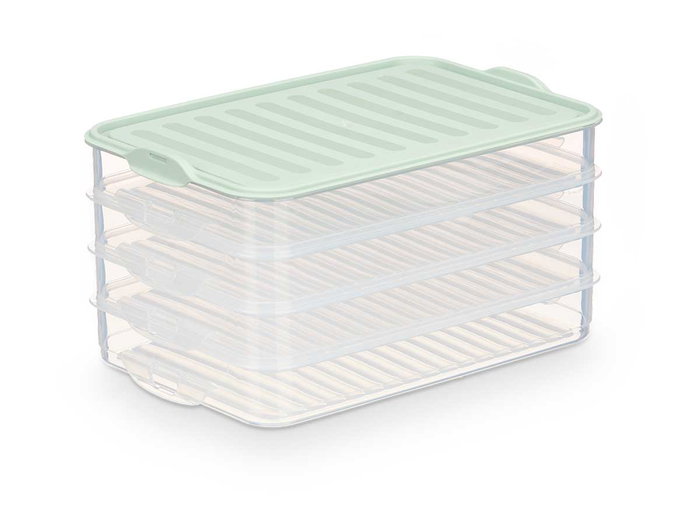 LEKNES Tupper Tapa 4 Niveles Surtidos Col 750ml Plástico (PP) 23x15.5x10.5 cm (Set de 12)