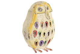 DKD Home Decor Figura de Lechuza en Metal Blanco