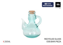 Inde Alcuza de Vidrio con Tapon de Corcho 250Ml La Medi, 10.8 x 13.5 x 9.7 cm (6 Unidades)