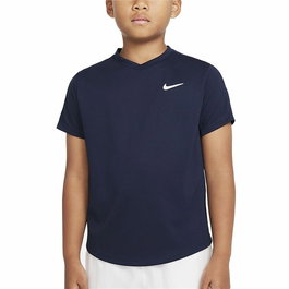 Camiseta de Manga Corta Infantil Nike Court Dri-FIT Victory Azul marino