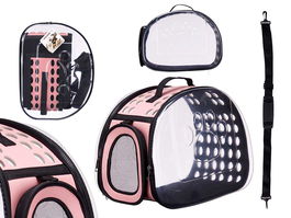 Mascow Transportin Transparente Rosa Grande 43x33x4 cm (Set de 4)