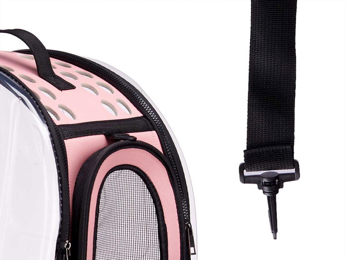 Mascow Transportin Transparente Rosa Grande 43x33x4 cm (Set de 4)