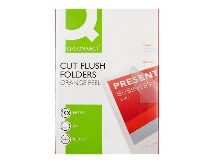 Q-connect Carpeta Dossier Uñero Plástico DIN A4 120 Micras Transparente Caja 100 Unidades