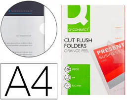 Q-connect Carpeta Dossier Uñero Plástico DIN A4 120 Micras Transparente Caja 100 Unidades