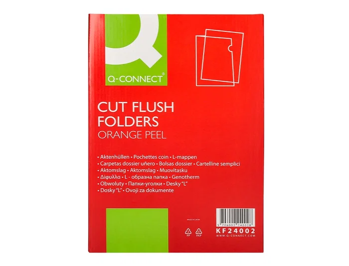 Q-connect Carpeta Dossier Uñero Plástico DIN A4 120 Micras Transparente Caja 100 Unidades