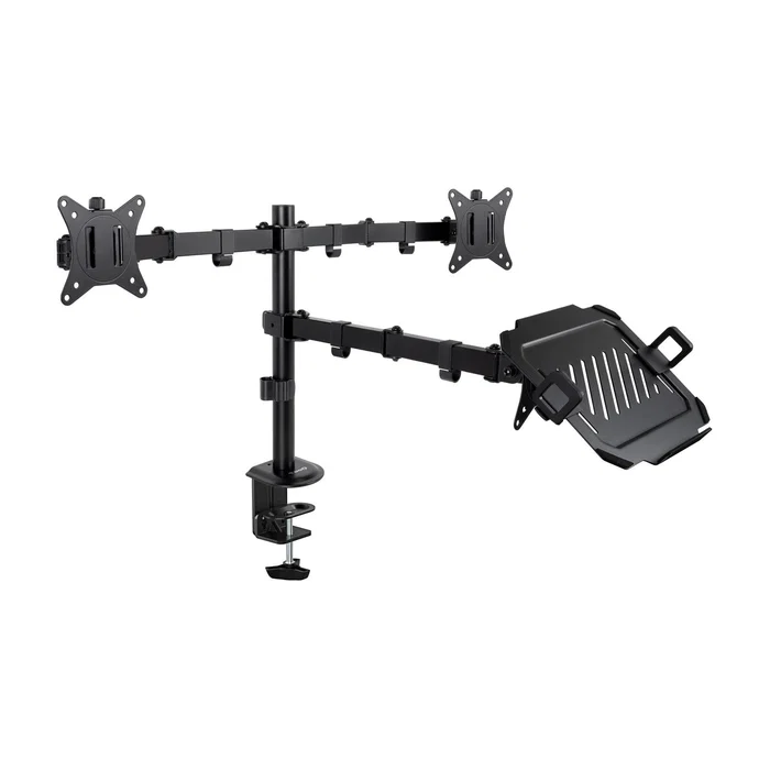 TooQ Soporte de Mesa para 2 Pantallas 17-32 Pulgadas y Portátil, Hasta 27 kg, VESA 100x100 mm, Negro TooQ Soporte de Mesa para 2 Pantallas 17-32 Pulgadas y Portátil, Hasta 27 kg, VESA 100x100 mm, Negro