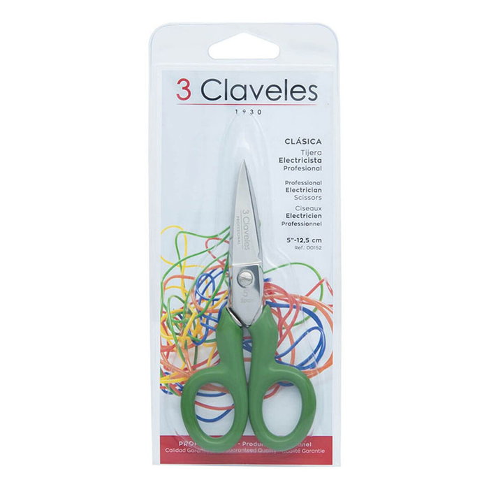 3 Claveles Tijera de electricista clásica aislante 12,5 cm