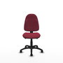 Silla de oficina Algarra con mecanismo Asincro tapizada con Tela color Granate. Equipada con Base poliamida negra, Sin brazos y Ruedas de nailon 50 mm