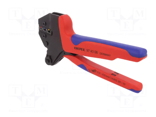 KNIPEX Crimpadora para terminales de cable y conectores aislados 0,5-6mm²