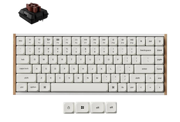 Keychron K3U-Q3Z Teclado Gaming 75% Brown Switch RGB Blanco