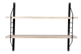 DKD Home Decor Estantería de Pared MDF y Hierro Negro 60x14x45 cm