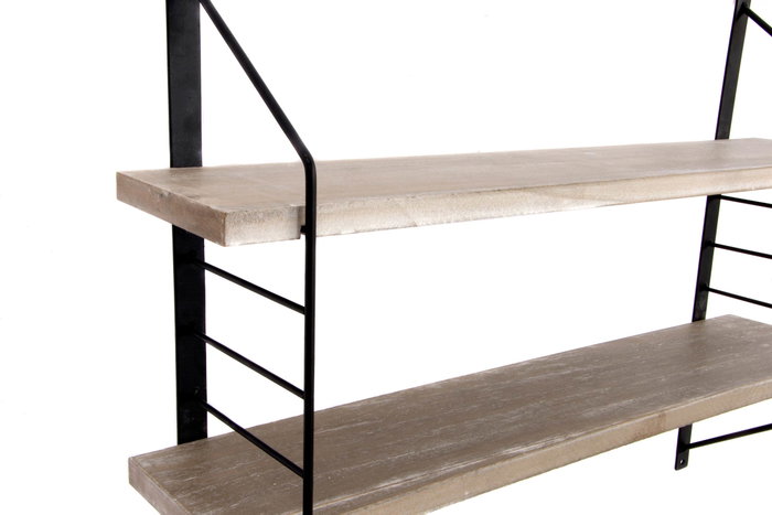 DKD Home Decor Estantería de Pared MDF y Hierro Negro 60x14x45 cm