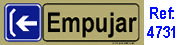 FINSTOCK Placa Adhesiva de Empujar Horizontal PVC 53x165mm 4731 BL
