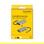 DeLOCK Hub USB 3.2 Gen 2 Tipo C Externo, 4 Puertos (2x USB-A + 2x USB-C), 10 Gbps, Aluminio Gris, Conector USB-C, 0.12m Cable, Plug & Play