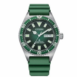 Citizen NY0121-09X con esfera verde y correa de caucho