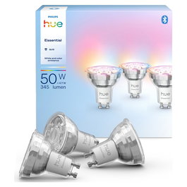 Philips Hue White and Color Ambiance Essential GU10 Bombilla Inteligente LED Bluetooth/Zigbee 345 lm 4,7 W Pack de 3