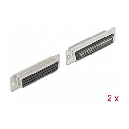DeLOCK Conector D-Sub HD 50 Pin Hembra Metal para Soldar, 2 Unidades