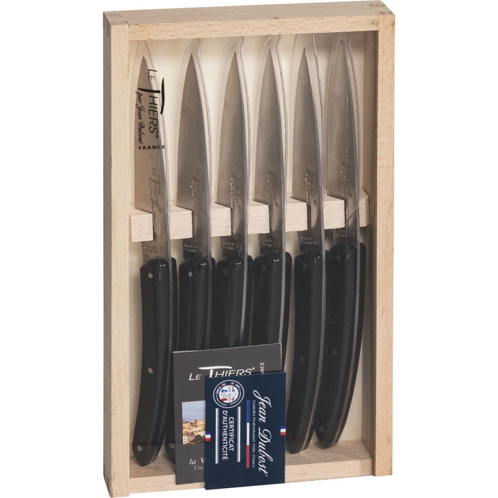 Laguiole Set de 6 Cuchillos Le Thiers 2.0 con Acrílico Negro Laguiole Set de 6 Cuchillos Le Thiers 2.0 con Acrílico Negro