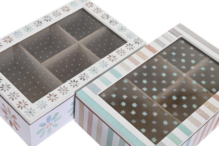 DKD Home Decor Caja para Infusiones Casablanca 2022 Urban 15 x 7 x 23 cm MDF y Cristal DKD Home Decor Caja para Infusiones Casablanca 2022 Urban 15 x 7 x 23 cm MDF y Cristal
