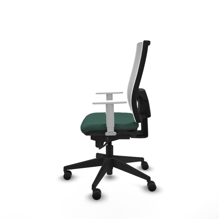 PIQUERAS Y CRESPO Silla de oficina Horna con mecanismo Sincro, verde botella y blanco PIQUERAS Y CRESPO Silla de oficina Horna con mecanismo Sincro, verde botella y blanco
