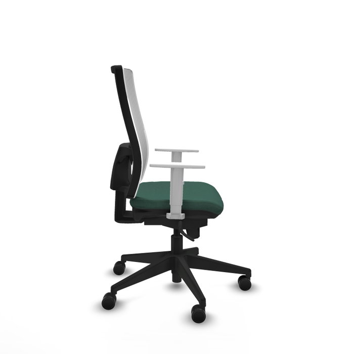 PIQUERAS Y CRESPO Silla de oficina Horna con mecanismo Sincro, verde botella y blanco PIQUERAS Y CRESPO Silla de oficina Horna con mecanismo Sincro, verde botella y blanco