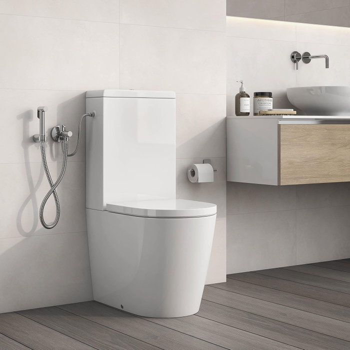 Pluvia Ducheta Conjunto Higiénico 1 Agua WC/Bidé con Flexo 1.2 m