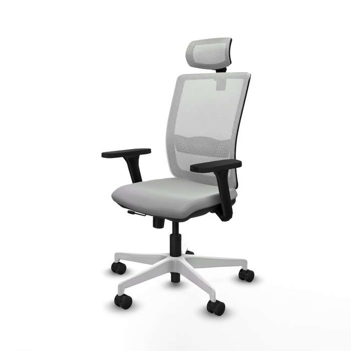 PIQUERAS Y CRESPO Silla de oficina Haches con mecanismo Sincro/Traslack Gris claro y Blanco PIQUERAS Y CRESPO Silla de oficina Haches con mecanismo Sincro/Traslack Gris claro y Blanco