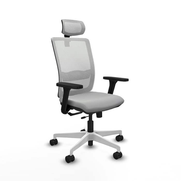 PIQUERAS Y CRESPO Silla de oficina Haches con mecanismo Sincro/Traslack Gris claro y Blanco PIQUERAS Y CRESPO Silla de oficina Haches con mecanismo Sincro/Traslack Gris claro y Blanco