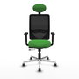 PIQUERAS Y CRESPO Silla de oficina Zulema con mecanismo Sincro/Traslack, Verde y Negro