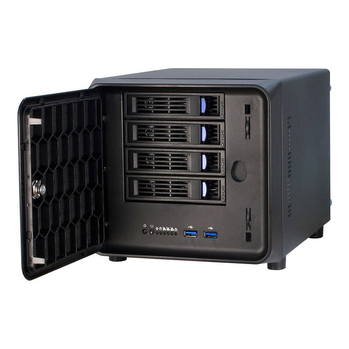 Inter-Tech IPC SC-4100 NAS Rack 1U Servidor Mini-ITX Negro Acero
