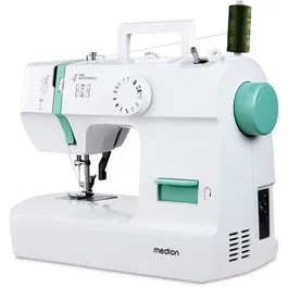 Medion MED4061275230734 Máquina de Coser, 71W, 12 Puntadas, 700 rpm, LED, Turquesa