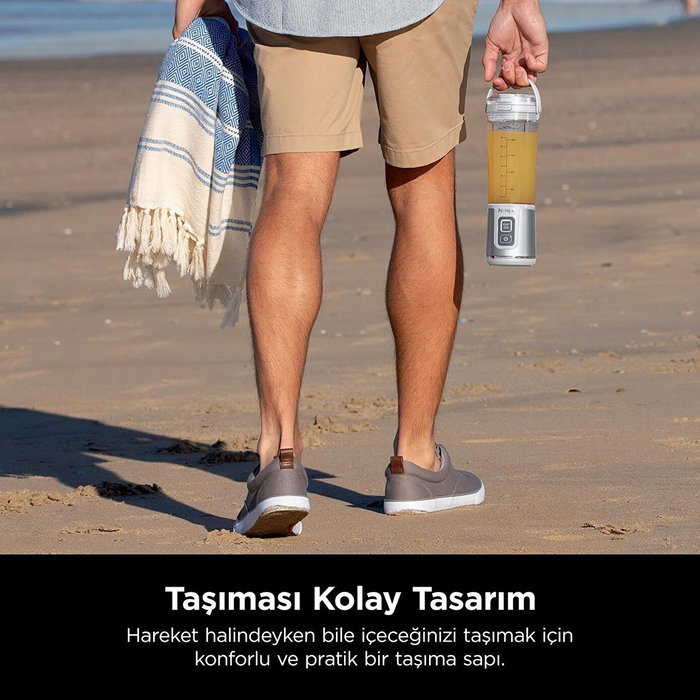 Ninja Licuadora Portátil Blast BC150EUWH, Recipiente 530 ml, Batería 2h, Sin Cable, Sin BPA - Blanca