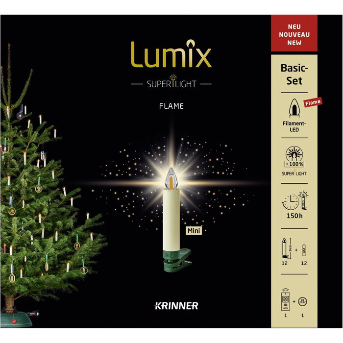 Krinner Lumix Superlight Flame Mini Ivory Set de 12 piezas Krinner Lumix Superlight Flame Mini Ivory Set de 12 piezas