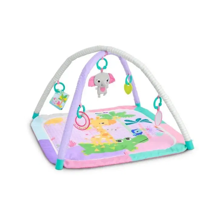 Bright Starts BRI17442 Alfombra de Actividades Plegable para Bebé Rosa Jungla con Arco de Juguetes Sensoriales y Musicales, Espejo Bright Starts BRI17442 Alfombra de Actividades Plegable para Bebé Rosa Jungla con Arco de Juguetes Sensoriales y Musicales, Espejo