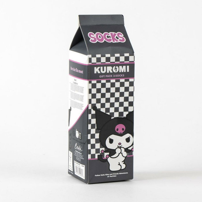 Cerdá Pack de 3 Calcetines Hello Kitty y Kuromi Talla 36-43