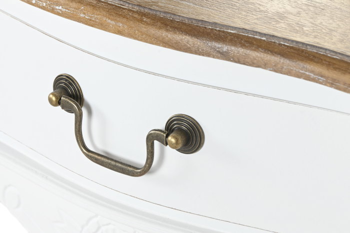 DKD Home Decor Mesita de Noche Versalles3 Madera Blanco y Natural