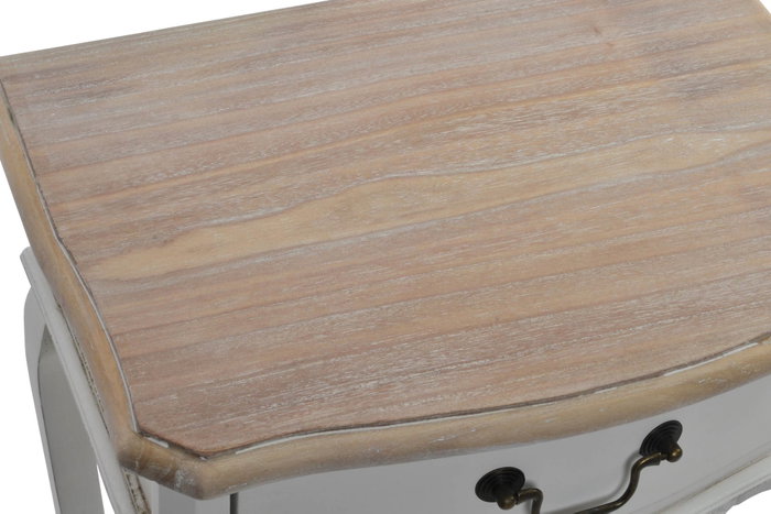 DKD Home Decor Mesita de Noche Versalles3 Madera Blanco y Natural