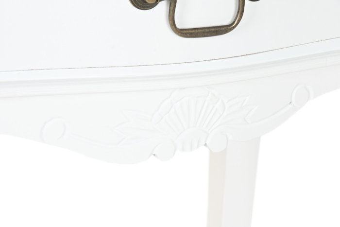 DKD Home Decor Mesita de Noche Versalles3 Madera Blanco y Natural