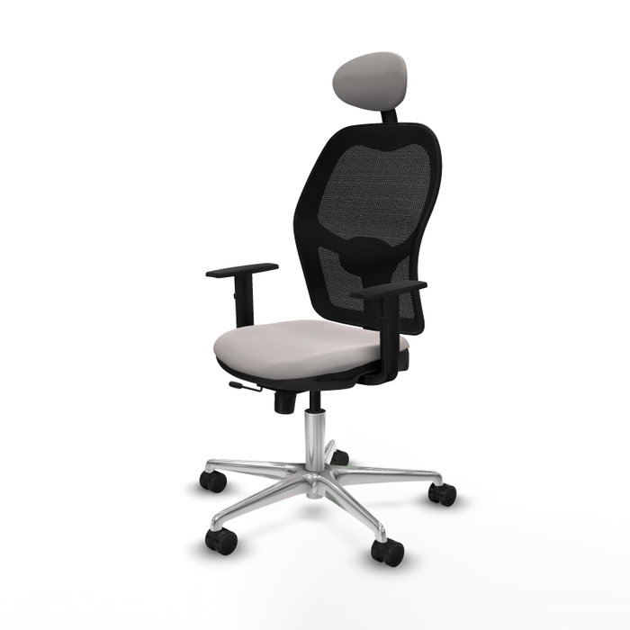 PIQUERAS Y CRESPO Silla de Oficina Jorquera con Mecanismo Sincro/Traslack Blanco y Negro