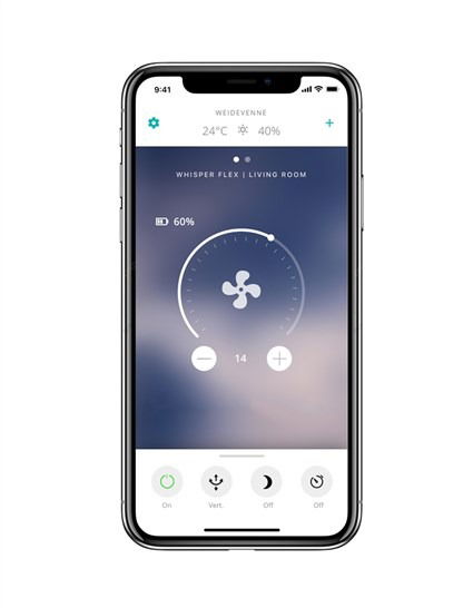 Duux DXCF13 Ventilador de Sobremesa o Pie Silencioso Flex Smart Blanco