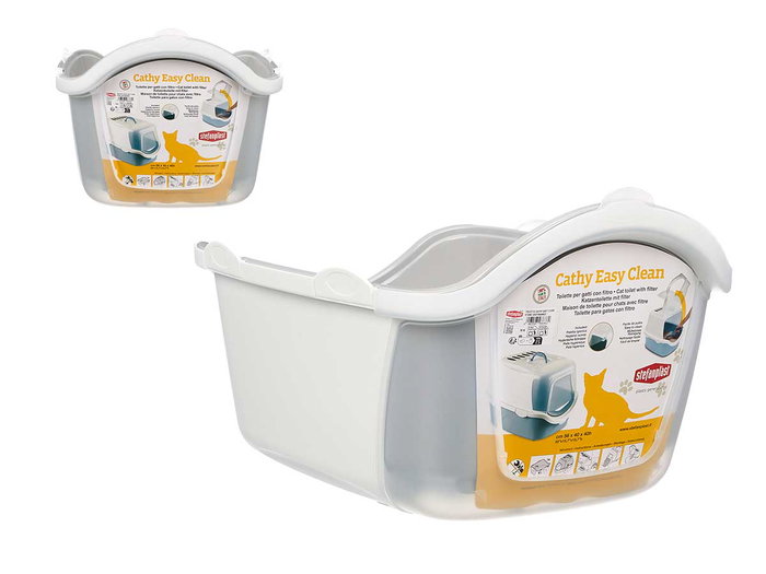 STEFANPLAST Arenero Plástico Cubierto con Pala y Filtro Gris