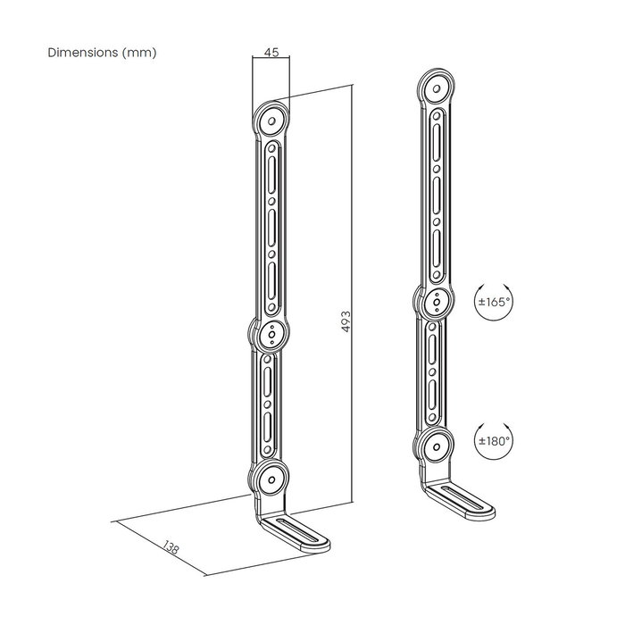 Aisens Soporte Universal SPK03U-375 para Barra de Sonido Negro