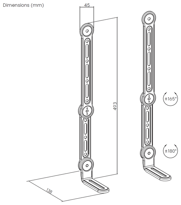 Aisens Soporte Universal SPK03U-375 para Barra de Sonido Negro